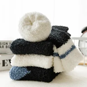 Chaussettes douillettes en polaire corail pour homme, chaudes et confortables pour la maison en hiver.
