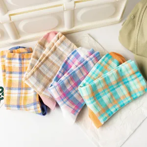 Dames Casual Katoen Halverwege Kuit Sokken Japans-Britse Stijl Ruitjespatroon Slouch Sokken Retro Schattig Dagelijkse Kousen
