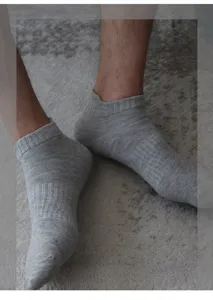 Calcetines bajos grises para hombre y mujer, calcetines deportivos de algodón transpirable diario.