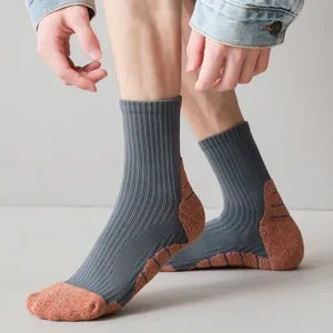 Men's athletic crew socks thickened towel bottom breathable sports socks for running basketball
