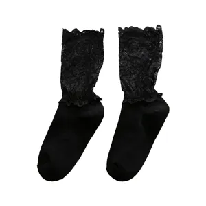 Black lace Lolita socks sweet cute ruffles short socks daily wear gothic cute hosiery main