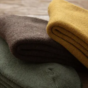 Herren dicke Frotteesocken Herbst Winter einfarbig warme Baumwolle mittelhoch Freizeitsocken