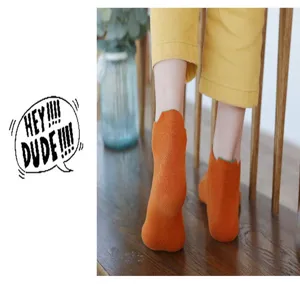 Damen einfarbige flache kurze Socken Frühling lässige Bootssocken mit süßen Absatzohren