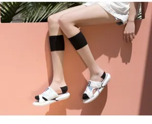 Transparente dünne Waden-Strümpfe für Damen, leichte und atmungsaktive Sommersocken.