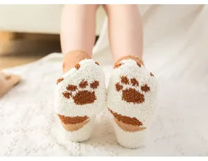 Süße flauschige Katzenpfote Damen Socken Winter warme weiche Plüsch Hausschuhe Socken