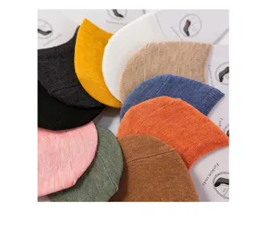 Sommer japanische dünne baumwolle halbsohle unsichtbare socken damen flach einfarbig kurzsocken detail
