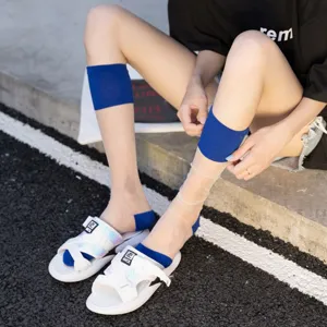 Damen dünne Glasseide Wadenstrümpfe atmungsaktiv transparente Sommer Socken Streetwear