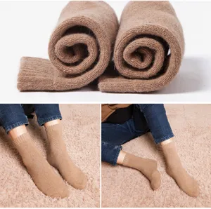 Herren verdickte Wolle thermische Mittelsocken einfarbig Freizeit Winter warme Socken