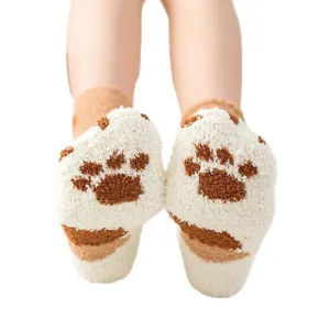 Niedliche flauschige Katzenpfoten Flauschsocken für Damen Winter warme dicke Haus Socken