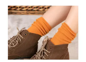 Calze slouch donna autunno inverno cotone tinta unita retro stivali scaldamuscoli.
