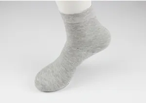 Men grey cotton short socks solid color business casual breathable comfortable footwear