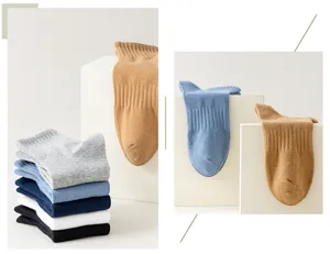 Calcetines cortos de algodón para hombre multicolor transpirables cómodos primavera verano.