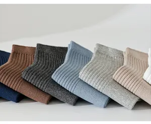 Calcetines cortos lisos de algodón para hombre transpirables a rayas conjunto de socquettes