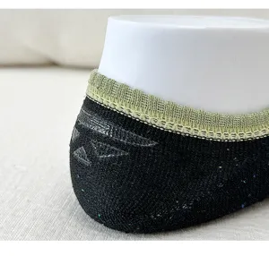 Comfortable cotton low-cut boat socks with anti-slip silicone heel grip for women daily wear.