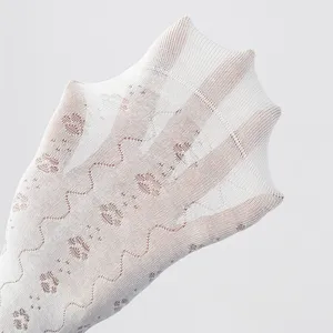 Women white mesh calf socks spring summer breathable knitted long socks ballet style