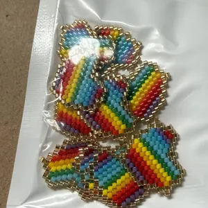 DIY Glass Seed Bead Heart Pendants Handmade Woven Cute Love Charms For Bracelet Necklace Jewelry Making Accessories