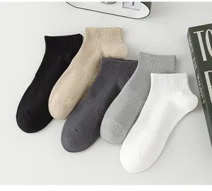 Calcetines cortos hombre de algodón puro transpirables deporte running calcetines 5 pares