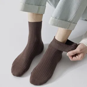 Herren Business Gekämmte Baumwolle Crew Socken Einzigartig Gerippt Atmungsaktiv Schweißableitend Lässig Socken