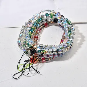 Kleurrijke Kristal Kralen Telefoonbedel Esthetische Telefoon Lanyard Anti-Verlies Tas Ketting Mode Accessoires Sieraden Cadeau