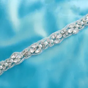 Handcrafted Rhinestone Crystal Bridal Belt Wedding Dress Sash Applique For Women Party Apparel Accessories