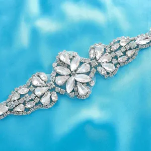 Sparkling rhinestone bridal belt applique crystal wedding dress sash accessory decor
