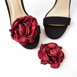 Detachable DIY Fabric Rose Flower Shoe Clips Wedding Party Shoe Buckle Decorative Accessories For Women Shoes