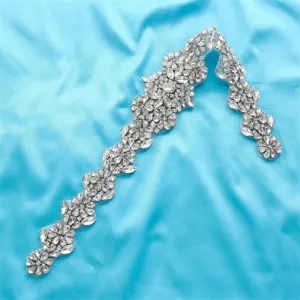 Bridal rhinestone applique sparkling crystal belt patch wedding dress DIY accessory 1pc