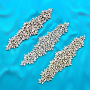 Elegante bruids strass patch sprankelende kristallen applicatie voor trouwjurk riem