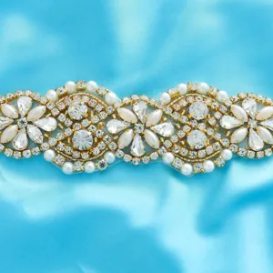 Rhinestone bridal belt applique crystal wedding dress sash sparkling diamond accessories