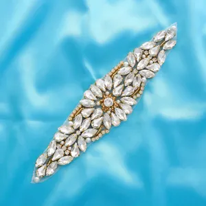 Bridal rhinestone applique crystal wedding dress belt patch sparkling diy accessories
