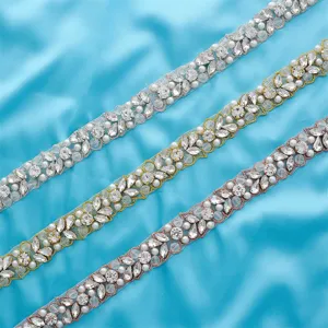 Exquisite bridal rhinestone belt crystal wedding dress sash sparkling bridal accessories detail