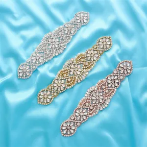 Magnifique Ceinture En Strass De Mariage Avec Appliques De Décoration De Taille En Cristal