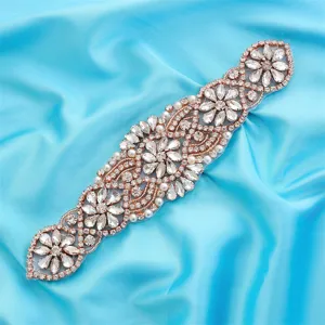 Ceinture de Taille en Strass de Mariée Applique de Robe de Mariée Accessoires en Cristal pour Fête de Mariage Femmes