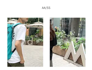 Detailed view of the outdoor travel backpack featuring large capacity and stylish design.
