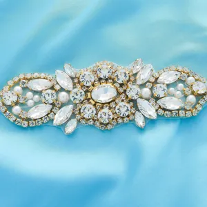 Squisita applicazione in strass cintura da sposa per decorazione abito e bello DIY.