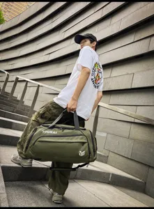 Large capacity travel duffel bag for men outdoor fitness sports waterproof overnight luggage bag