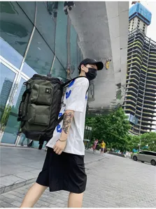 Large capacity travel backpack outdoor multi-functional waterproof duffel bag for men