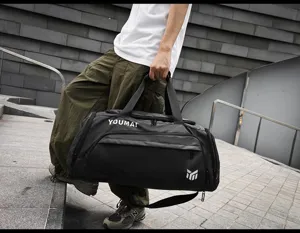 Large capacity travel duffel bag sports fitness gym bag with wet dry separation for men