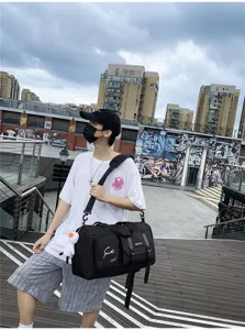 Multi-functional travel duffel bag for men, large capacity sports fitness bag waterproof