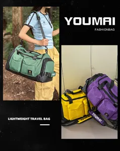 Outdoor multifunctional travel duffel bag with dry wet separation and large capacity.