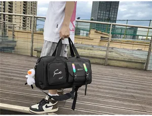 Waterproof multi-functional travel duffel bag for sports, fitness, and short weekend trips.