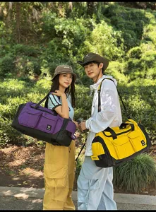 Outdoor multi-functional dry wet separation duffel fitness bag sports travel bag detail