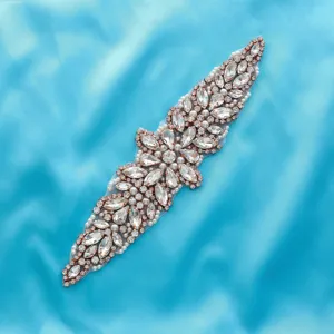 Rhinestone Applique Wedding Dress Belt Bridal Crystal Rhinestone Trim Sash Applique DIY Sewing Accessories For Wedding Party