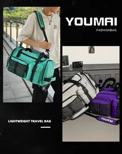 Large capacity travel bag for men and women, multi-pocket casual sports commuter duffel.
