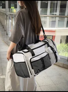 Large capacity travel duffel bag for men and women, casual sports shoulder bag for daily commute.