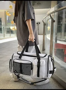 Large capacity travel duffel bag for men and women, stylish sports gym bag for casual daily use.