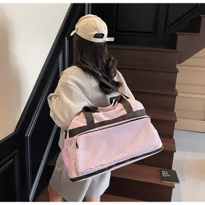 Grande borsa da viaggio per donna, borsone sportivo espandibile e impermeabile per palestra fitness.