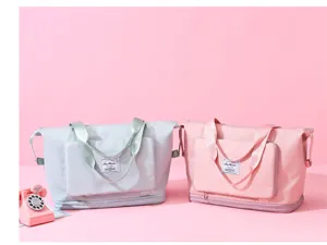 Grand sac de voyage étanche pliable rangement léger cabas fourre-tout pour femmes élégant.