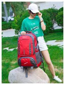 Détails de grand sac à dos de randonnée en plein air, sac de voyage sport léger pour hommes.