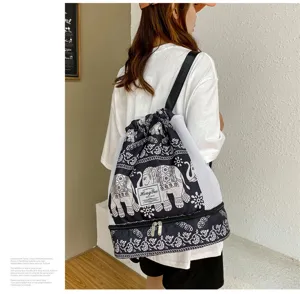 Sac à dos de sport imperméable avec cordon et séparation sec humide grande capacité